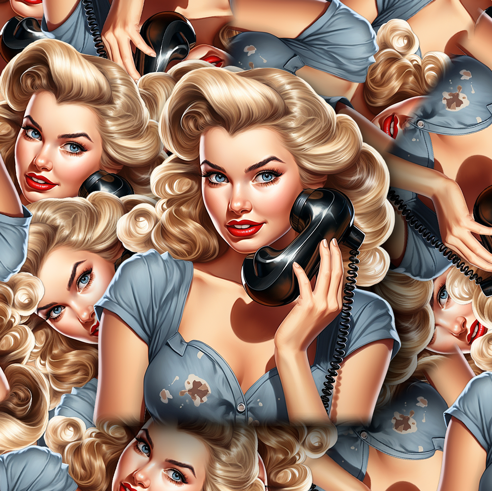 50s Blonde Pin-Up Sticker