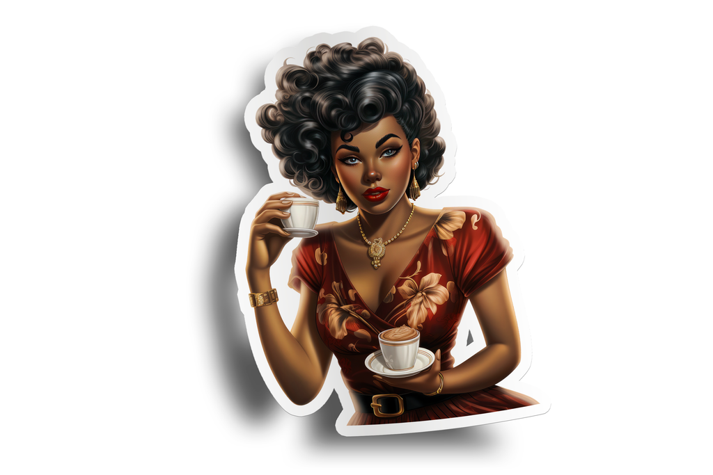 50s Black Girl Pin-Up Sticker