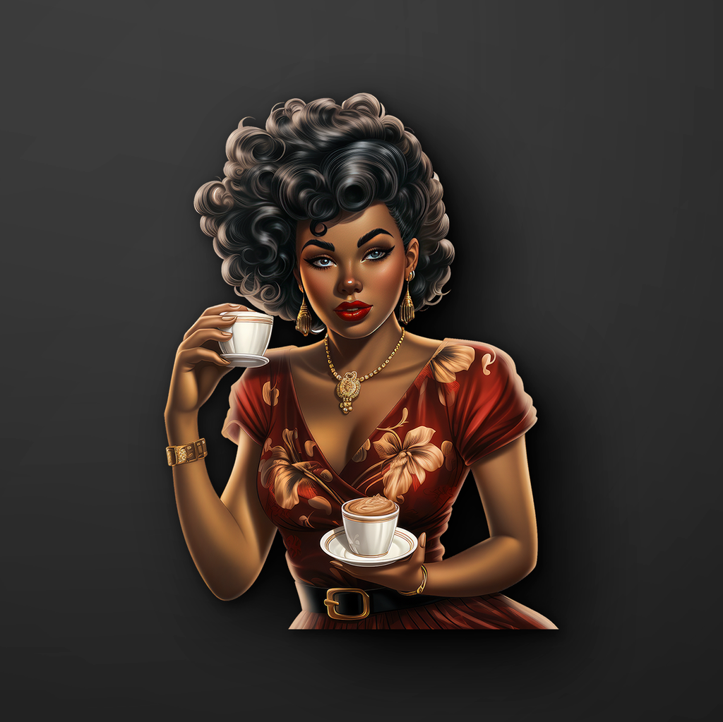 50s Black Girl Pin-Up Sticker