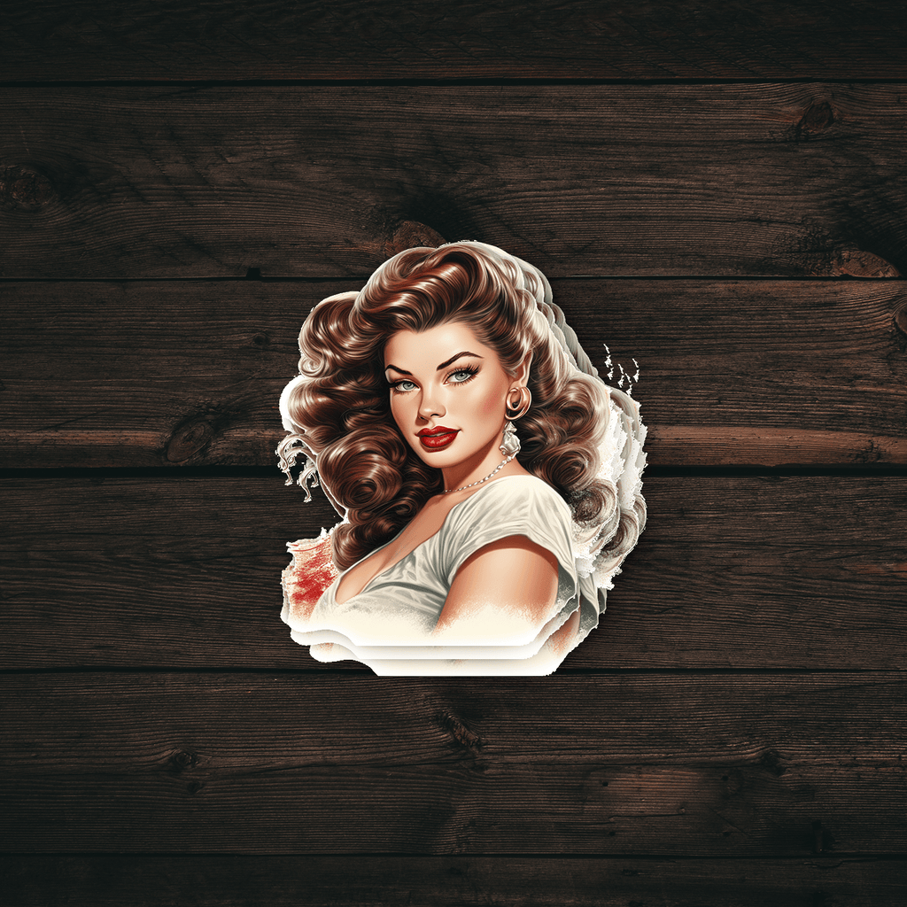 Vintage Beauty Pin-Up Sticker