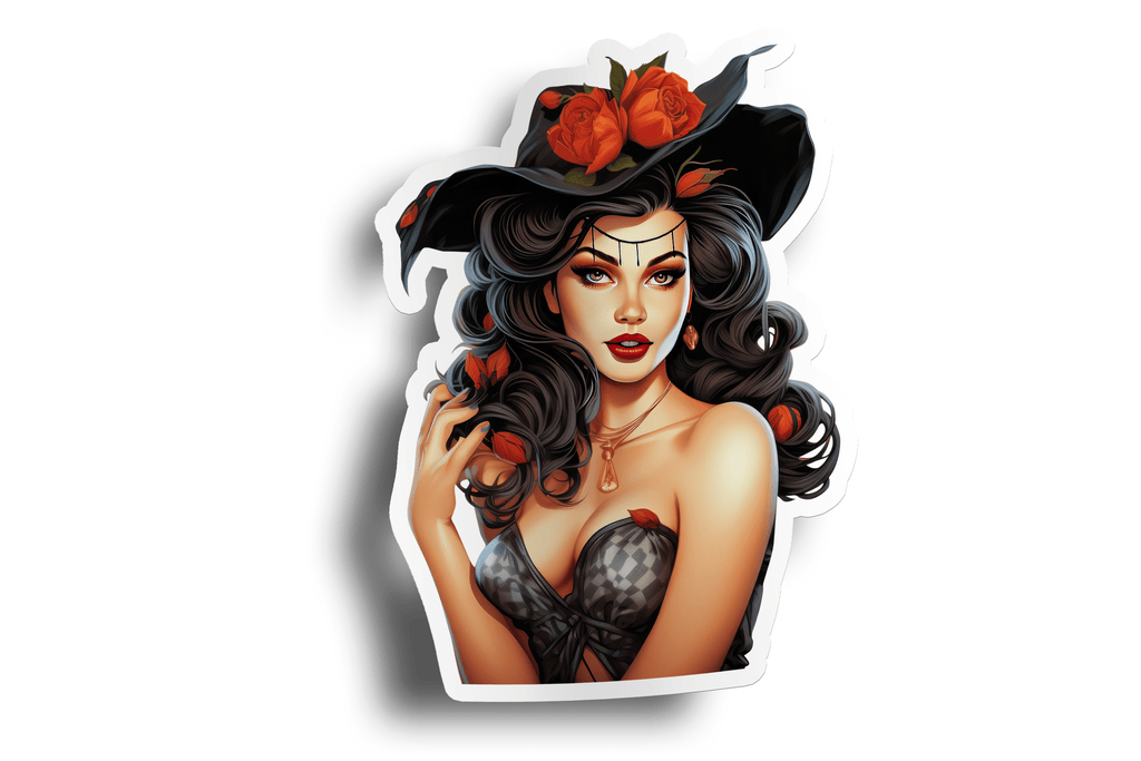 Halloween Pin-Up Girl Sticker