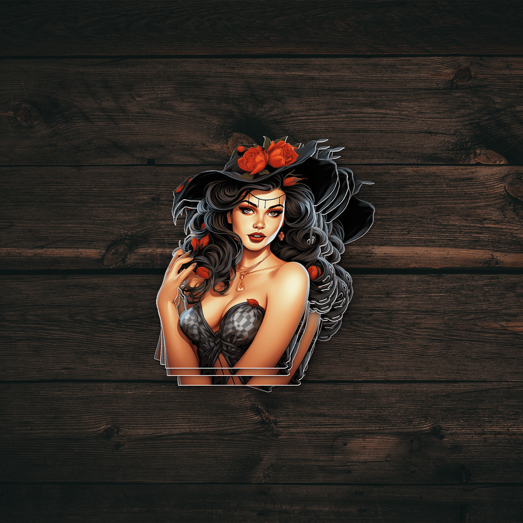 Halloween Pin-Up Girl Sticker