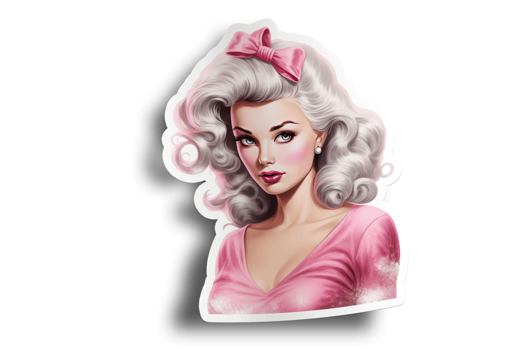 Pink Holiday Pin-Up Sticker