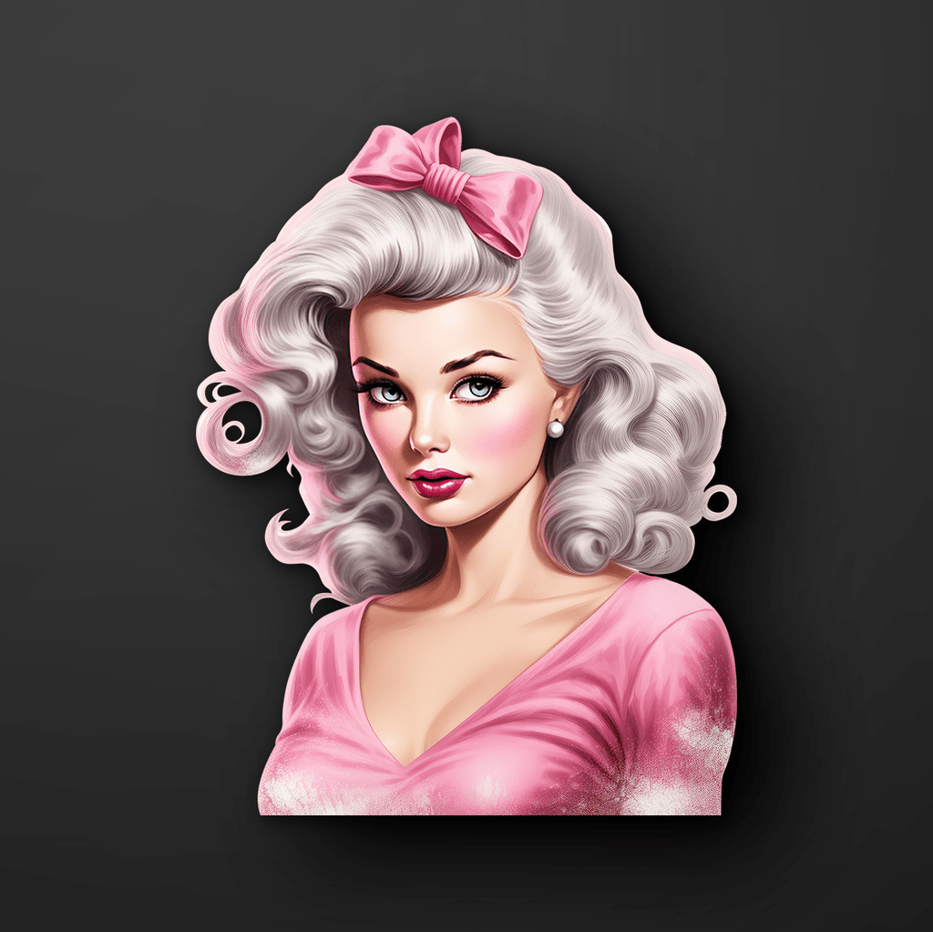 Pink Holiday Pin-Up Sticker