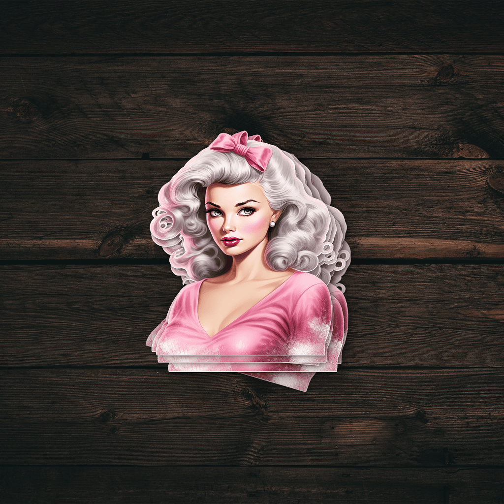 Pink Holiday Pin-Up Sticker