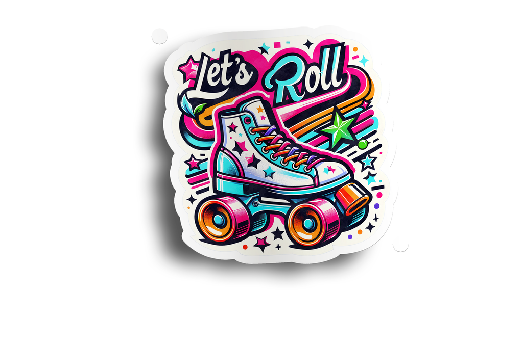 70s Lets Roll Skate Sticker