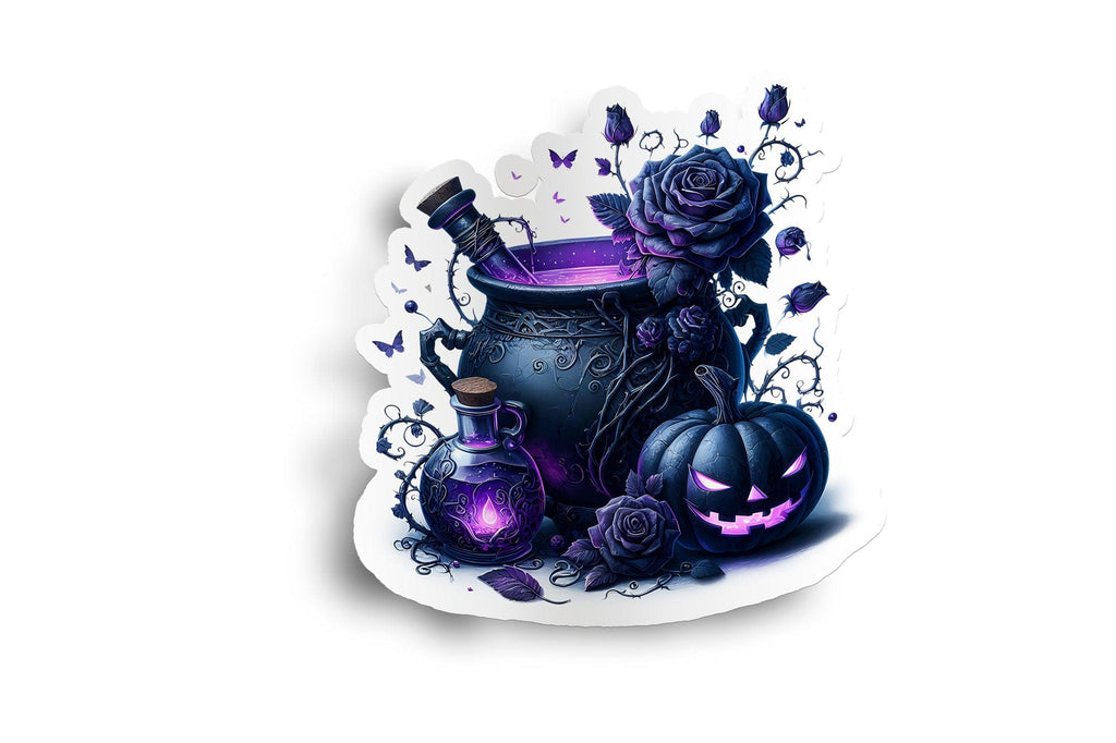 Gothic Purple Cauldron Sticker