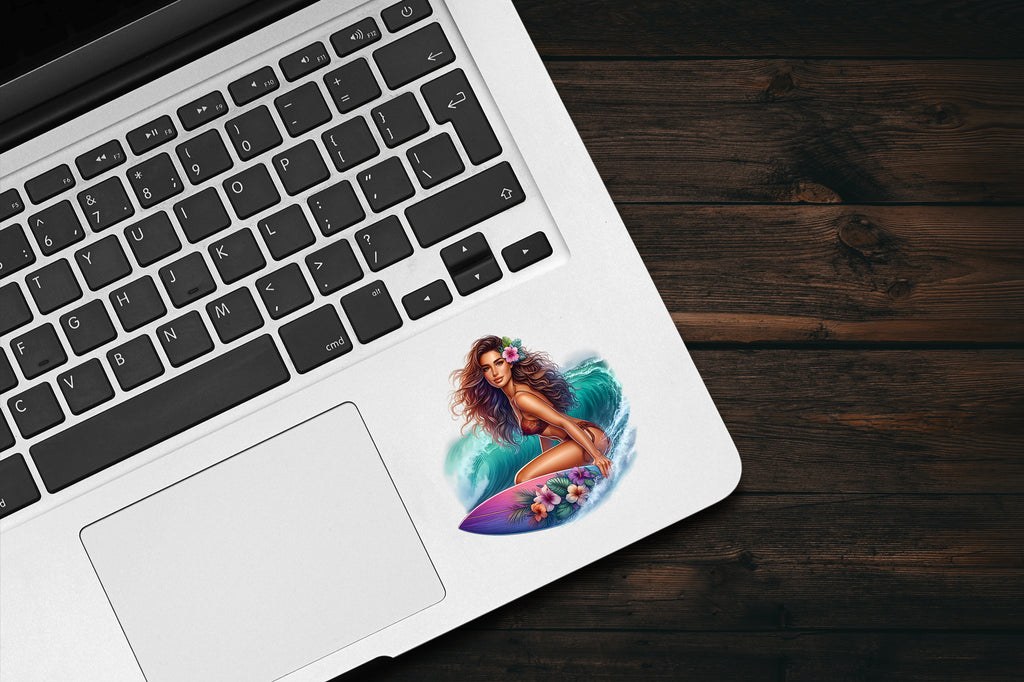 Wave Surfer Girl Sticker