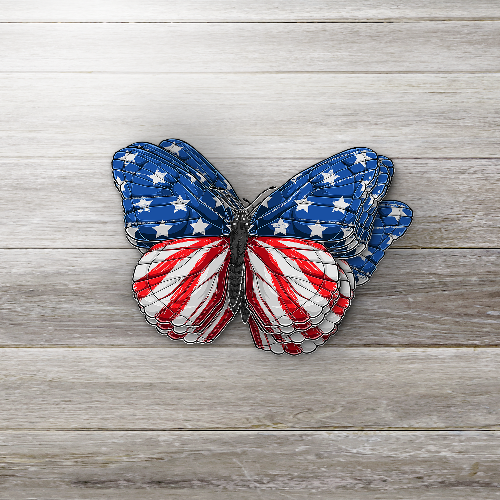 American Butterfly Flag Sticker