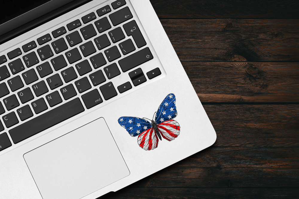 American Butterfly Flag Sticker