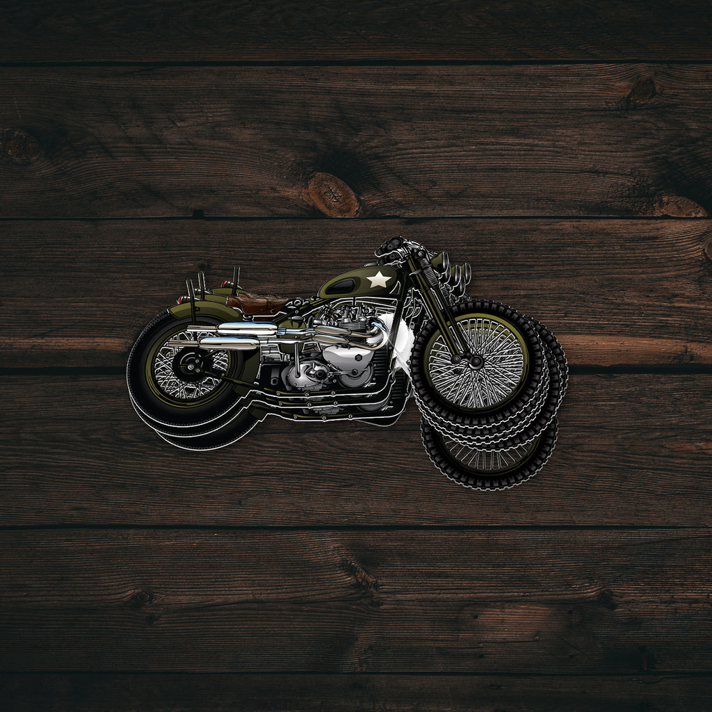 Army Chopper Motorcycle Sticker