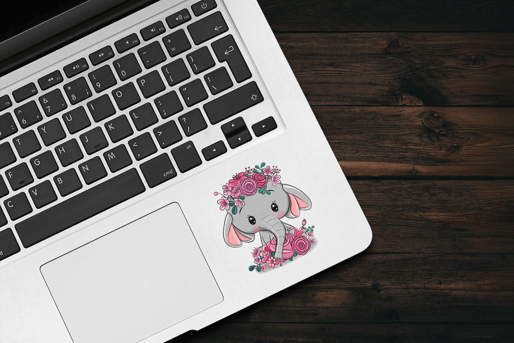 Floral Pink Elephant Sticker