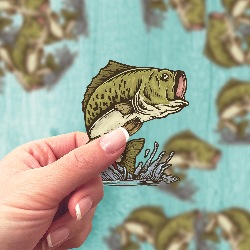 Bass Fishing Sticker