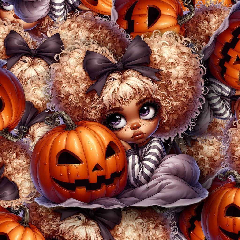 Black Girl Pumpkin Blonde Hair Sticker