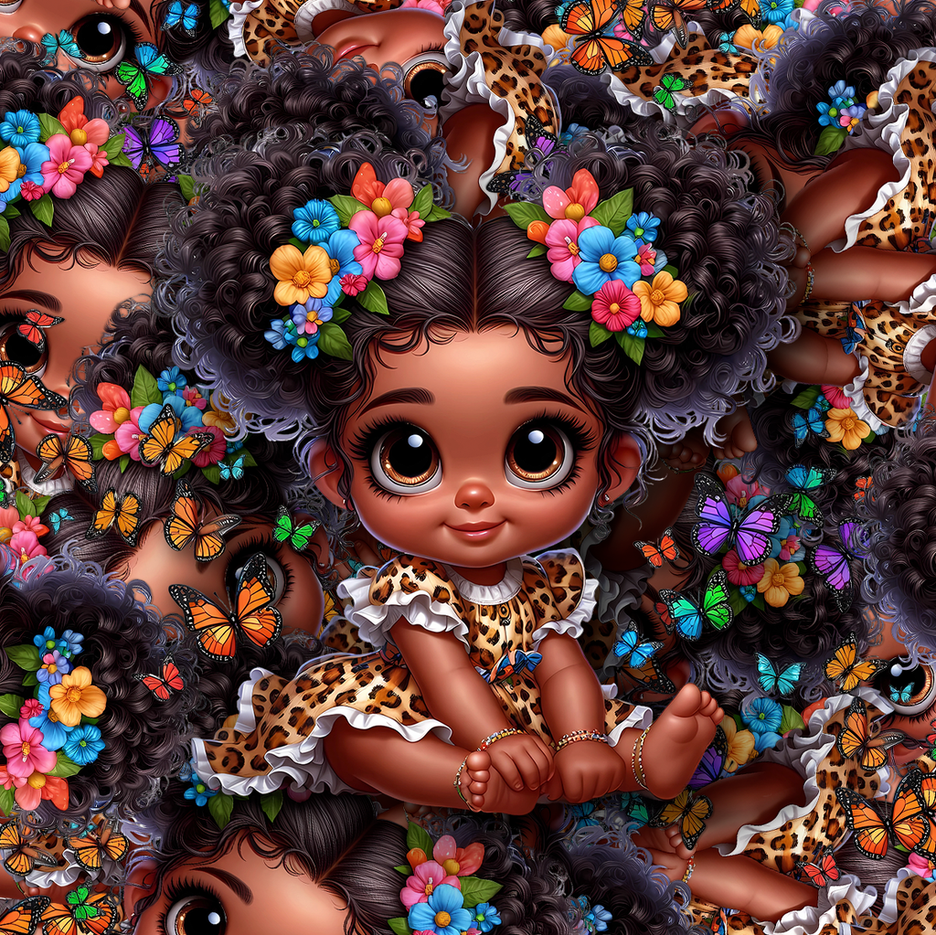 Baby Black Girl Butterfly Sticker