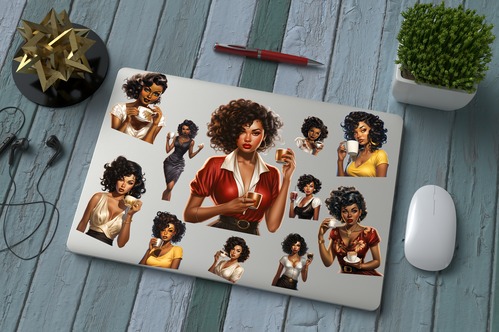 Black Girl Pin Up Mystery Sticker Pack