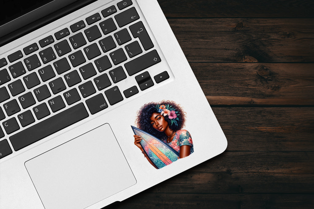 Black Girl Surfer Sticker