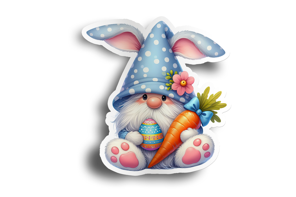 Blue Gnome Bunny Sticker