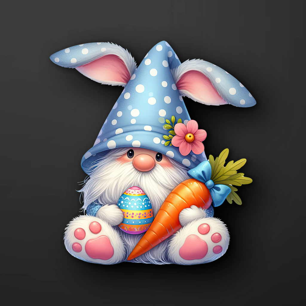 Blue Gnome Bunny Sticker