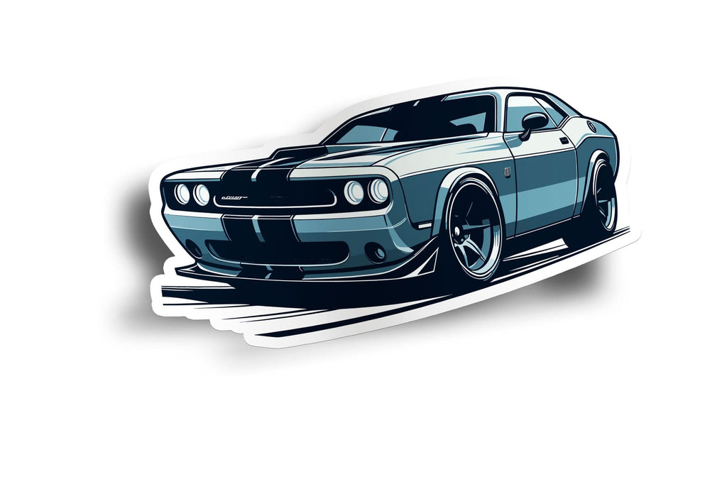 Vintage Blue Muscle Car Decal