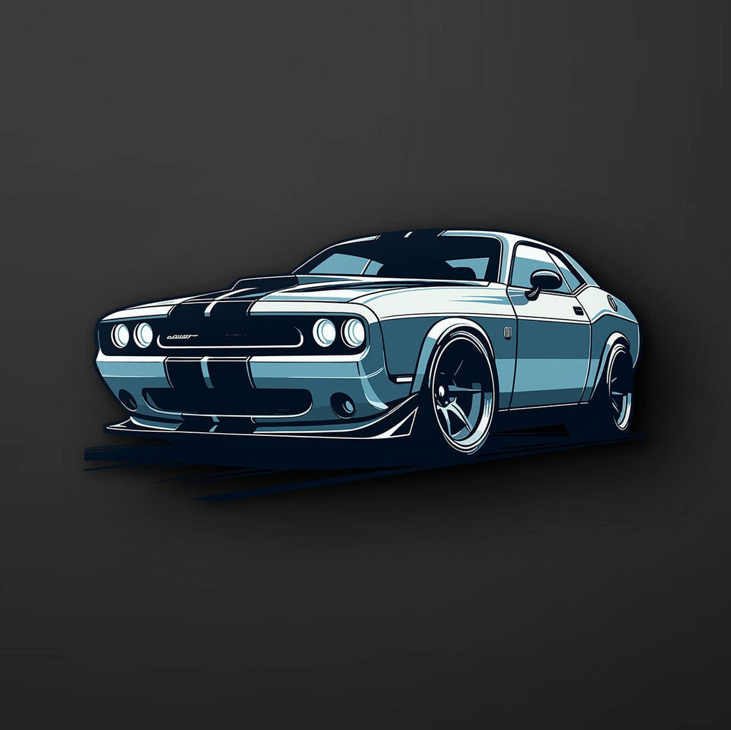 Vintage Blue Muscle Car Decal