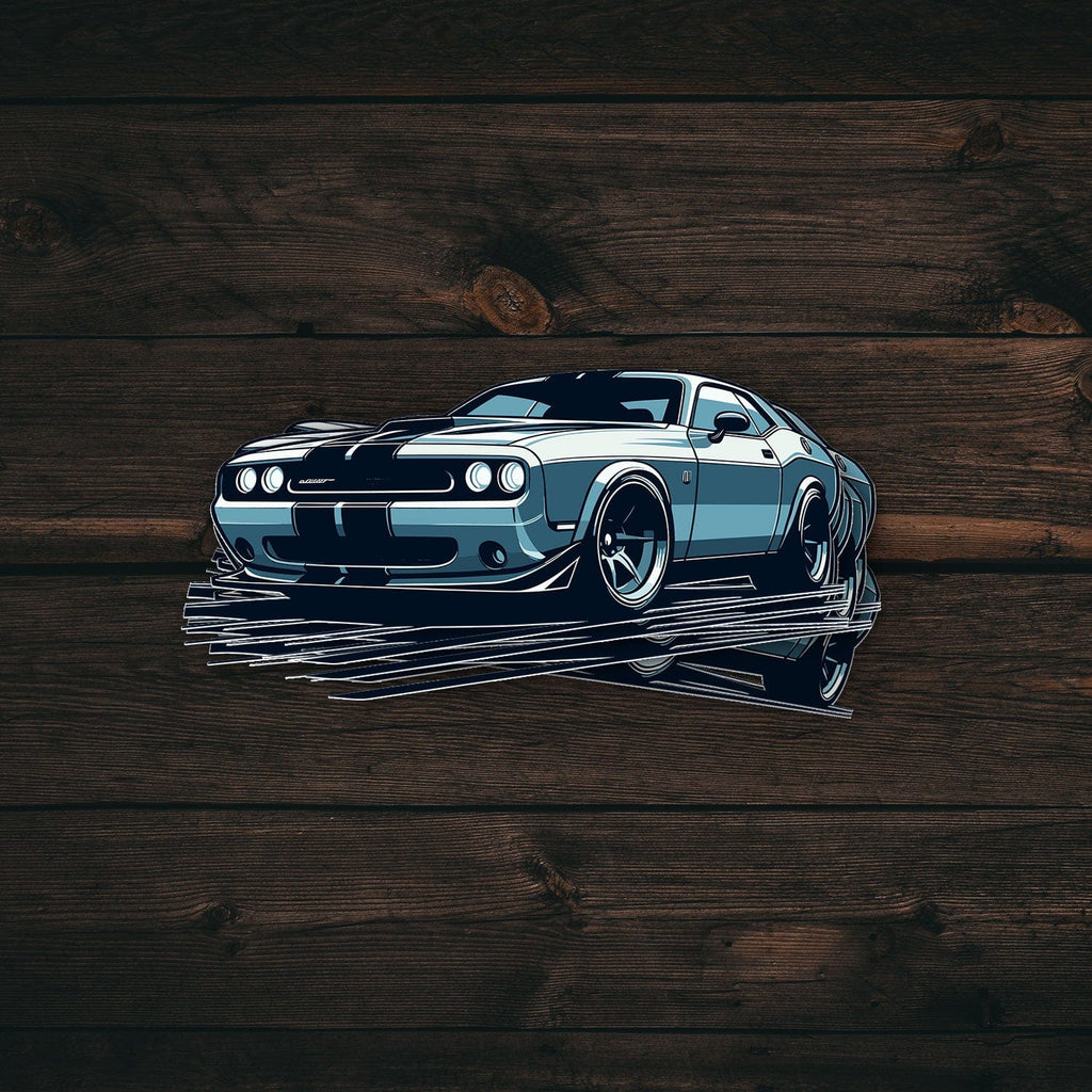 Vintage Blue Muscle Car Decal