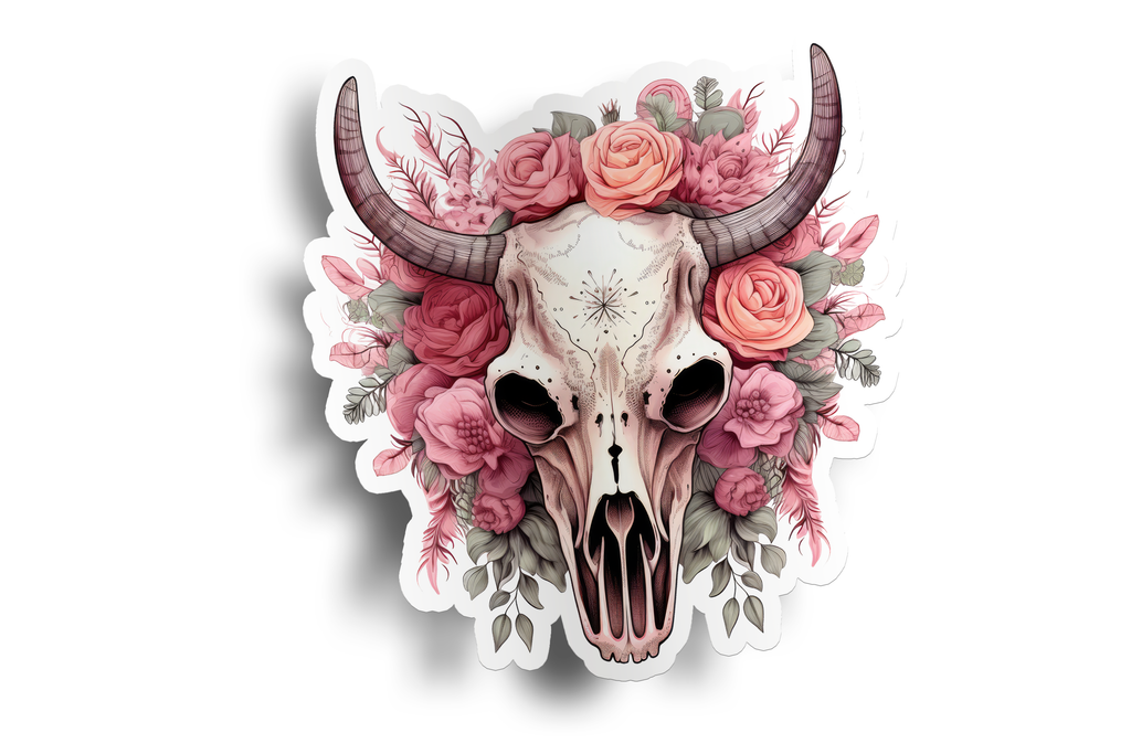 Boho Cow Skull Sticker