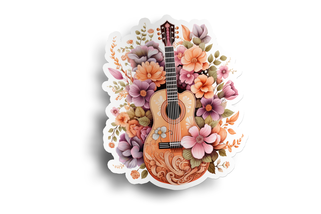 Boho Floral Guitar Sticker