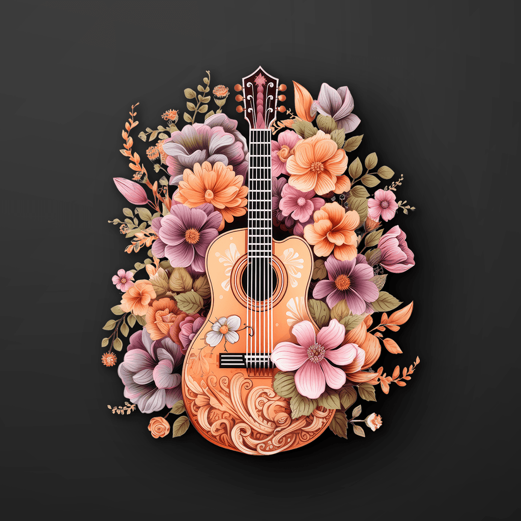 Boho Floral Guitar Sticker