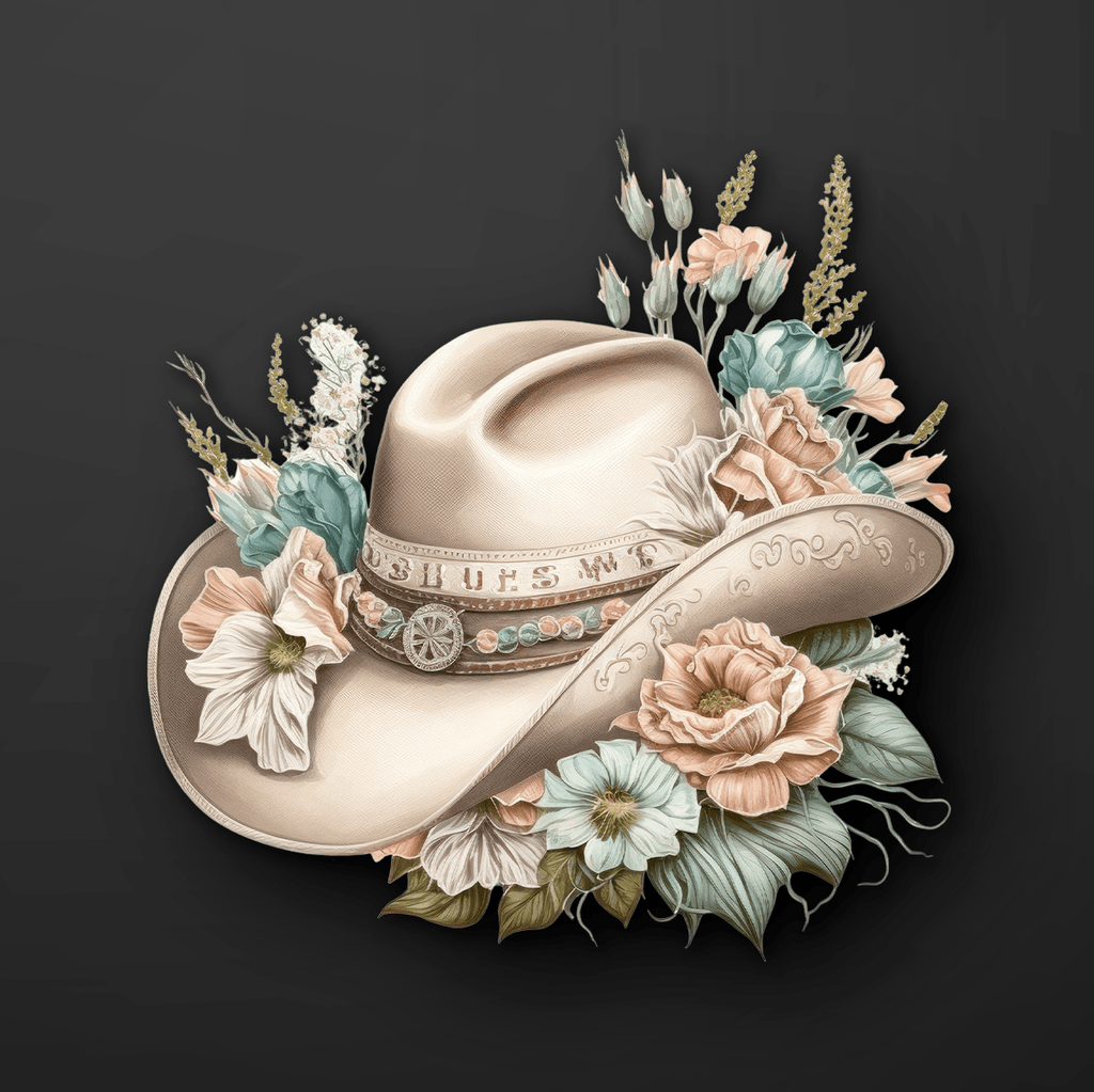 Boho Teal Cowboy Hat Sticker