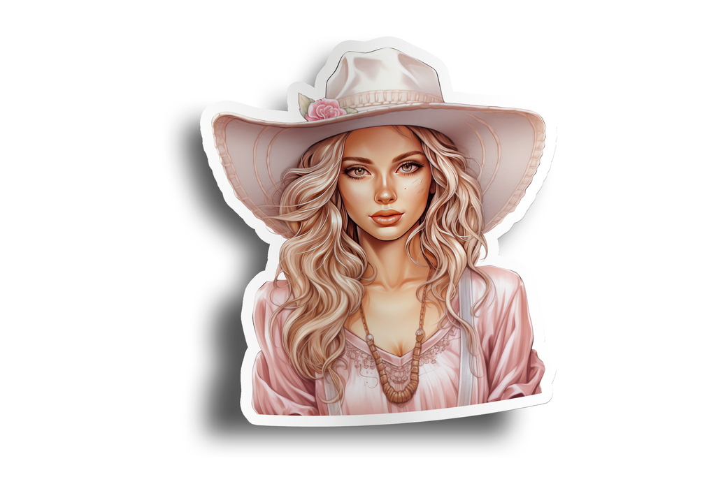 Boho Western Girl Sticker