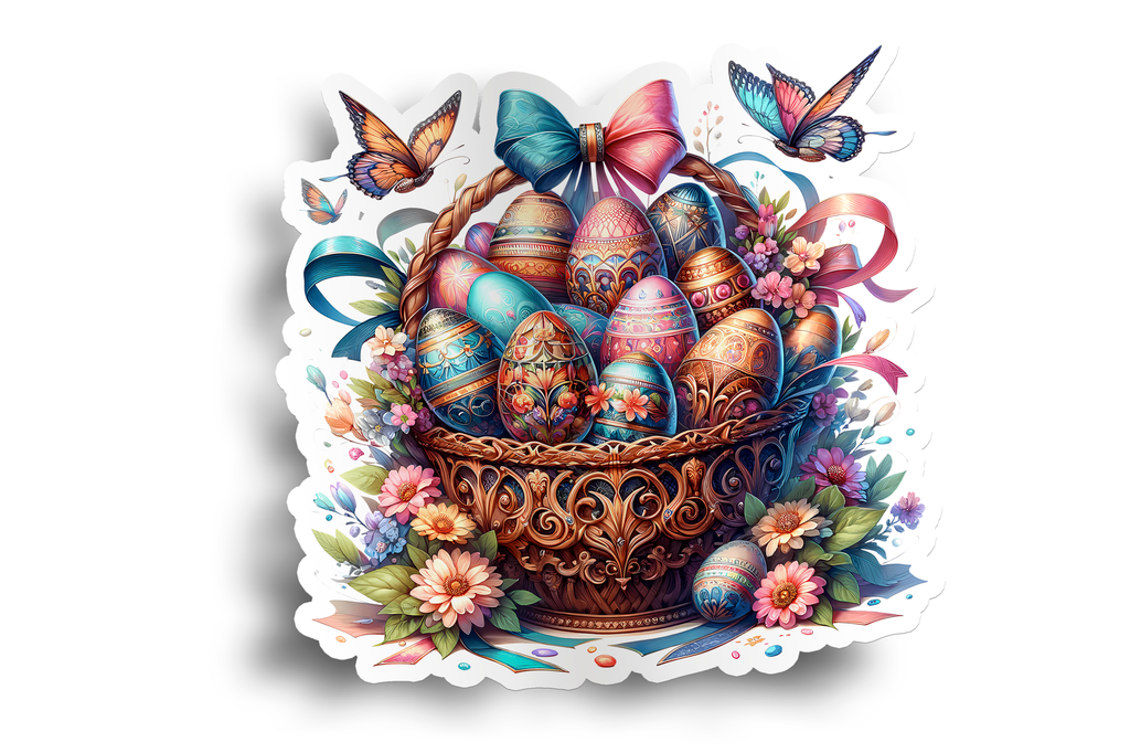 Butterfly Easter Basket Sticker