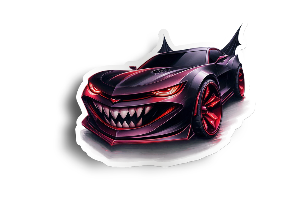 Red Camero Monster Car Sticker