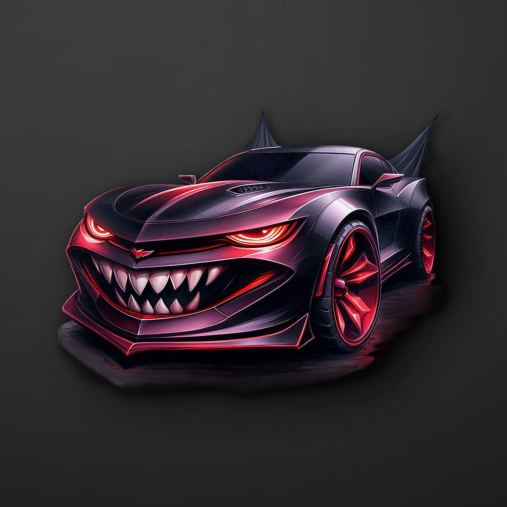 Red Camero Monster Car Sticker