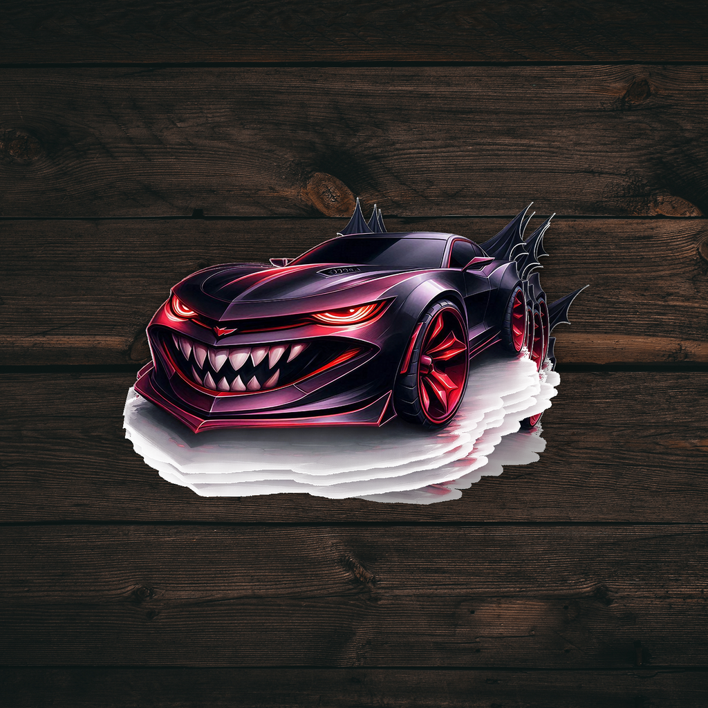 Red Camero Monster Car Sticker