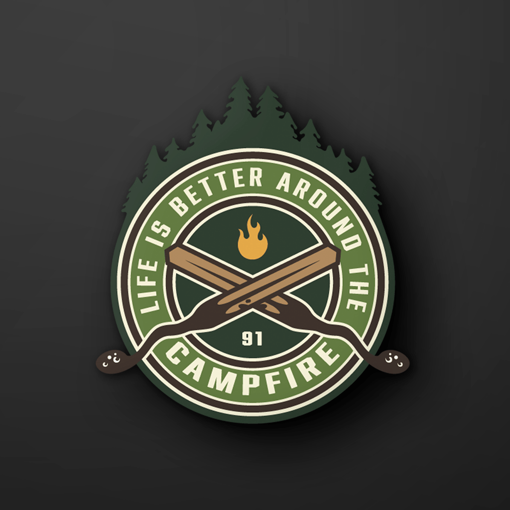 Camp Fire Camping Clear Sticker