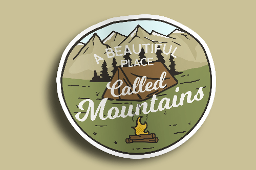 A Beautiful Place Mountain Sticker