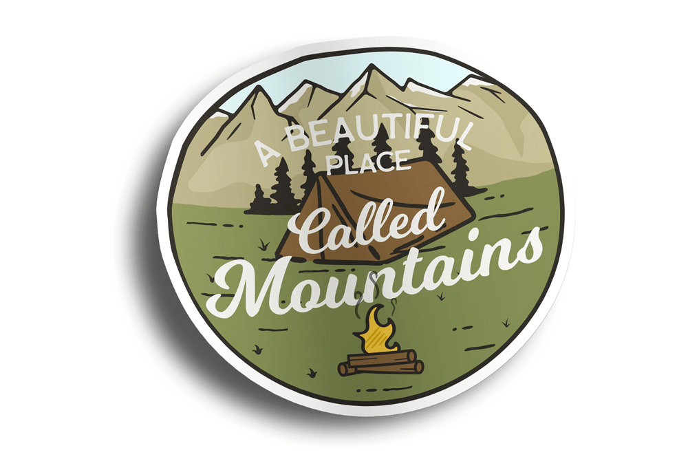 A Beautiful Place Mountain Sticker