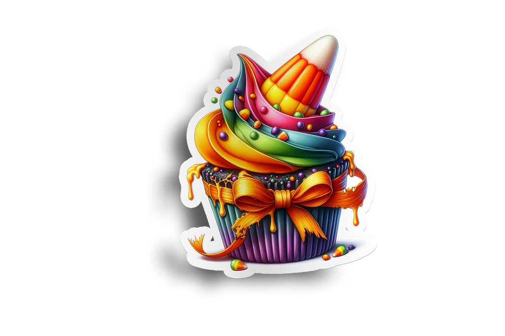 Candy Corn Cupcake Sticker