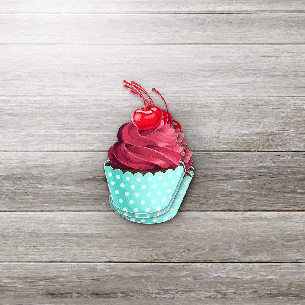 Cherry Top Cupcake Sticker