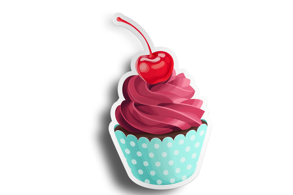 Cherry Top Cupcake Sticker