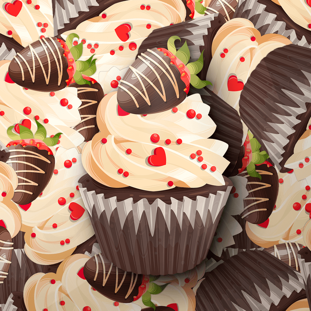 Chocolate Strawberry Cupcake Sticker