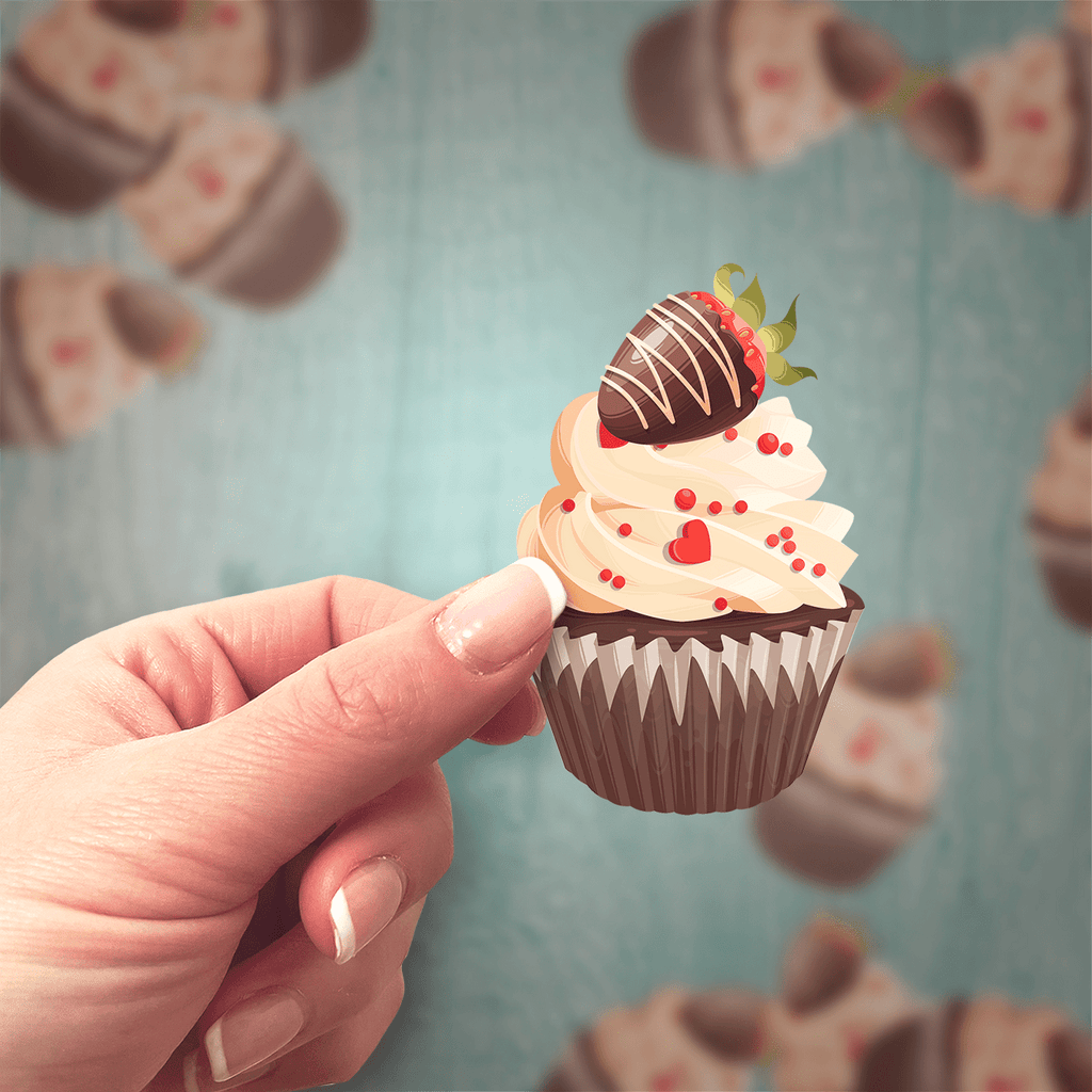 Chocolate Strawberry Cupcake Sticker