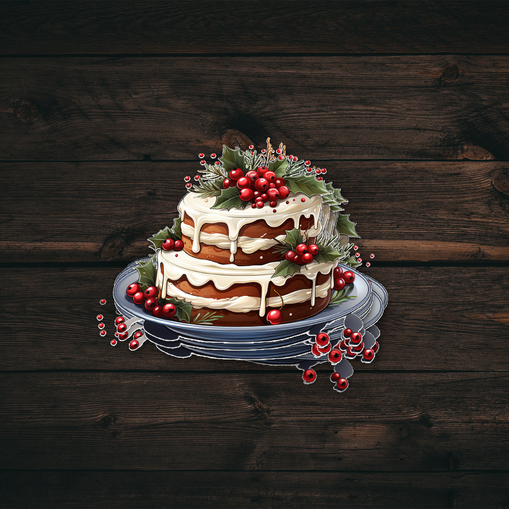 Holiday Berry Cake Sticker