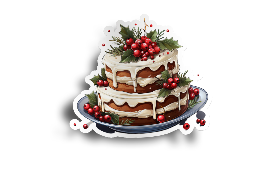 Holiday Berry Cake Sticker