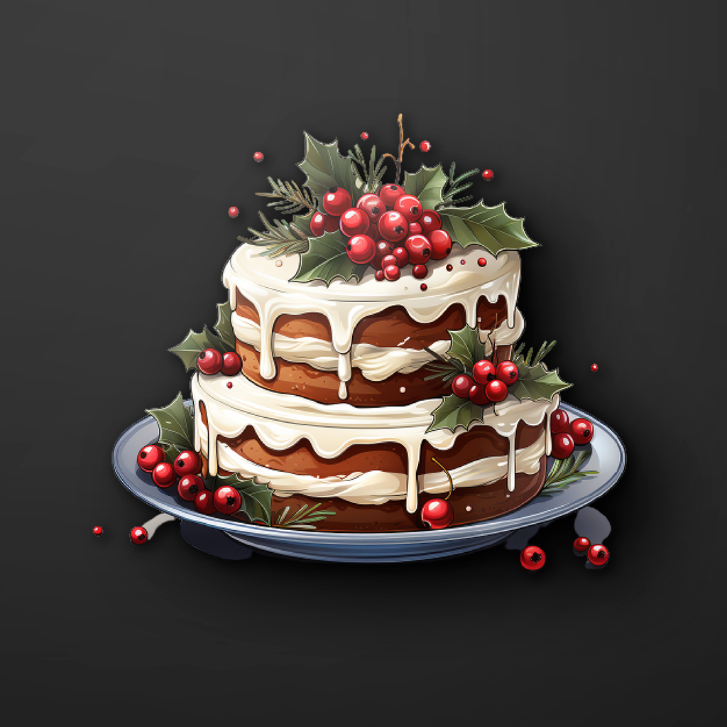 Holiday Berry Cake Sticker