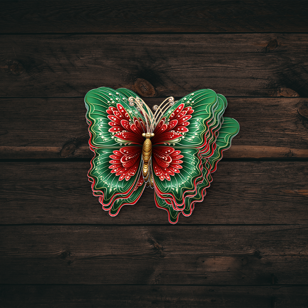 Christmas Butterfly Sticker