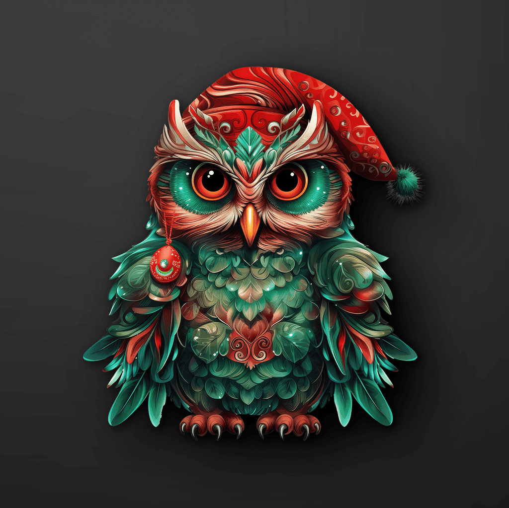 Christmas Owl Sticker