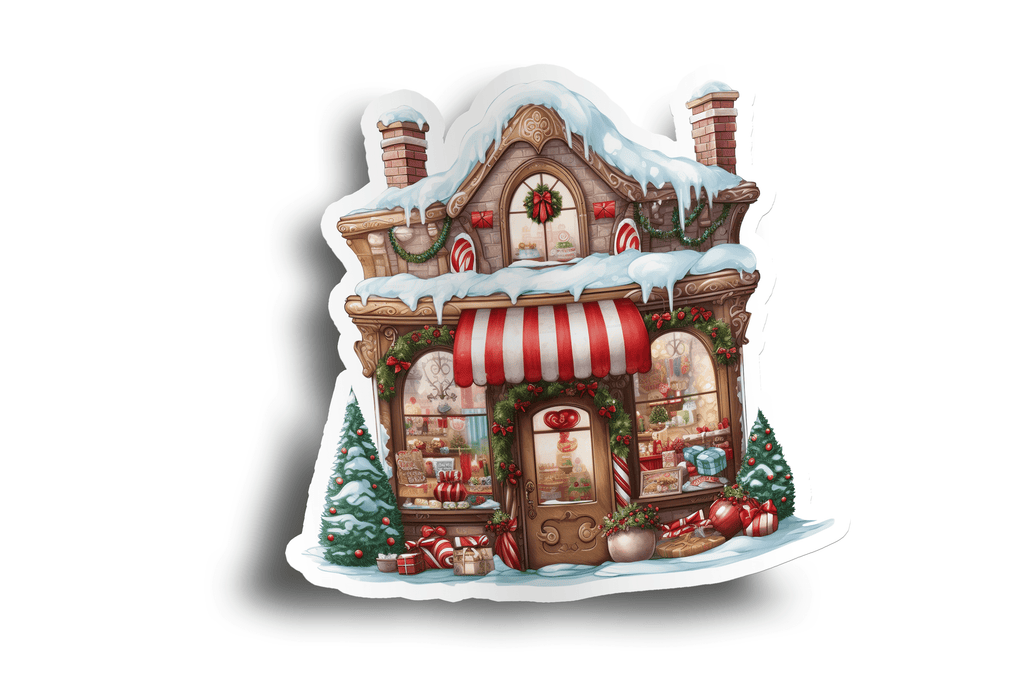 Snowy Christmas Store Sticker