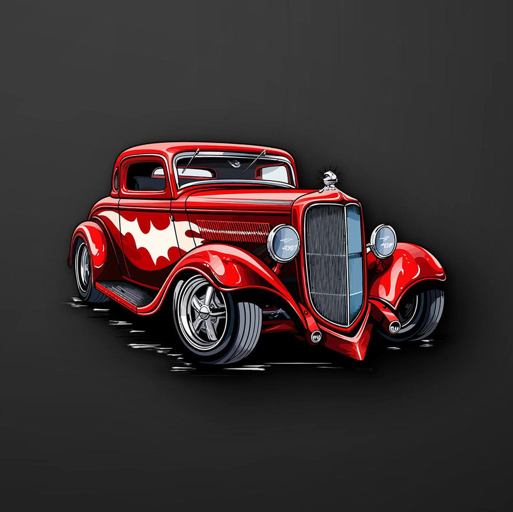 Classic Red Roadster Decal